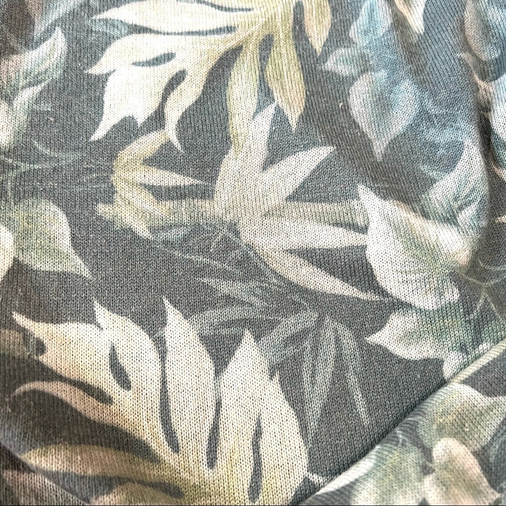 Saks Fifth Avenue Green Palm Print Cotton Blend Sweater - Picture 7 of 9